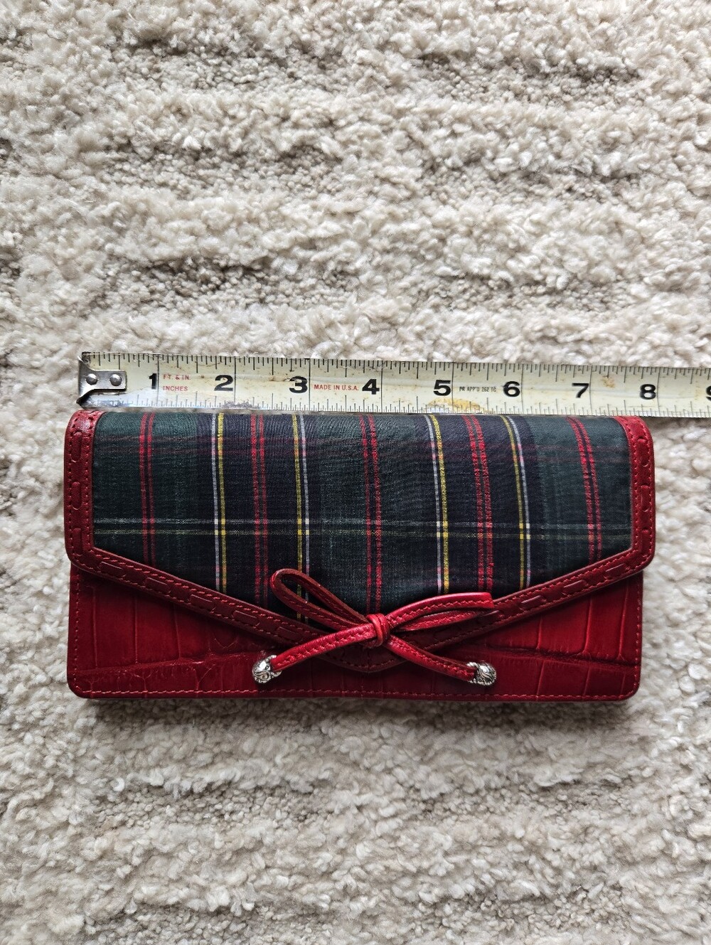 Brighton Red Plaid Bow Wallet - Picture 11 of 12